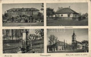 Vámosgyörk, iskola, Egészségház, Artézi kút, Római katolikus templom és paplak (Rb)