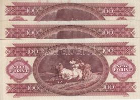 1993. 100Ft (3x) 2db sorszámkövető T:I