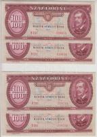 1992. 100Ft (4x) párban sorszámkövetés T:I,II