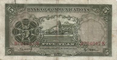 Kína 1935. 5Y + 10Y T:III
China 1935. 5 Yuan + 10 Yuan C:F