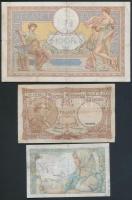 Franciaország 1944. 10Fr + 1936. 100Fr + Belgium 1948. 20Fr T:III,III-
France 1944. 10 Francs + 1936...