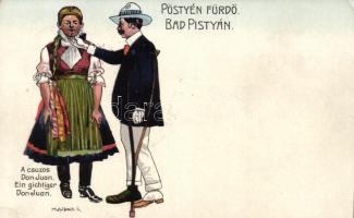 Pöstyénfürdő csúzos Don Juan / gouty Don Juan, humour, s: Mühlbeck K. (EK)