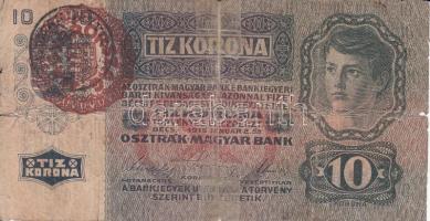 1915. 10K "MAGYARORSZÁG" + román felülbélyegzéssel T:IV