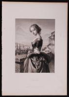 1864 Gretchen. Acélmetszet. Forrás: Friedrich Pecht: Goethe-Galerie. Charaktere aus Goethes Werken. Gezeichnet von Friedrich Pecht und Arthur von Ramberg, Fünfzig Blätter in Stahlstich mit erläuterndem Texte von Friedrich Pecht. Leipzig, 1864, F. A. Brockhaus. 28x20cm