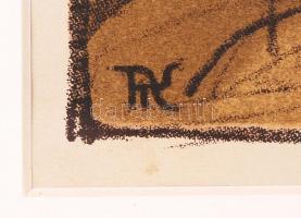 Kőrösfői Kriesch Aladár (1863-1920): Őszi táj. Litográfia, papír, jelzett a nyomaton, üvegezett kere...