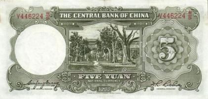 Kína 1936. 5Y + 1941. 100Y T:II,III
China 1936. 5 Yuan + 1941. 100 Yuan C:XF,F