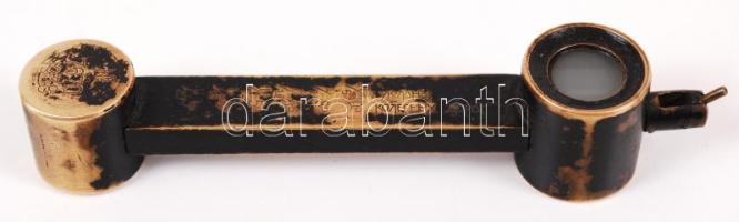 1938 "Möller"-típusú réz műszer, lejt- és emelkedő szintező /  Vintage brass tool, 10cm