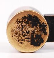 1938 "Möller"-típusú réz műszer, lejt- és emelkedő szintező / 
Vintage brass tool, 10cm