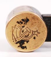 1938 "Möller"-típusú réz műszer, lejt- és emelkedő szintező / 
Vintage brass tool, 10cm