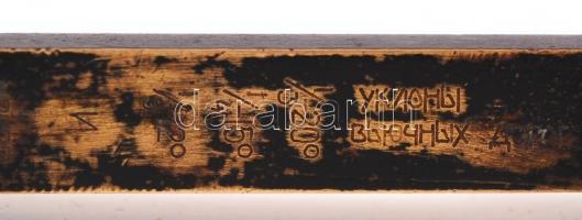 1938 "Möller"-típusú réz műszer, lejt- és emelkedő szintező / 
Vintage brass tool, 10cm