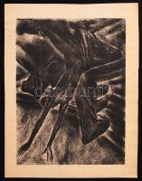 Ruzicskay György (1896-1993): Könyörgő. Algrafia, papír, jelzett az algrafián, 24×18 cm