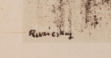 Ruzicskay György (1896-1993): Rokkantak. Algrafia, papír, jelzett az algrafián, 24×18 cm