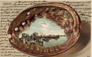 Zimony ship station, shell, Emb. litho (EK)