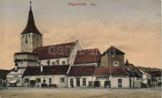 Nagyenyed vár, Schweitzer testvérek vászon és damaszt üzlete, Klein Samu boltja, cukrászat / castle, shops, confectionery
