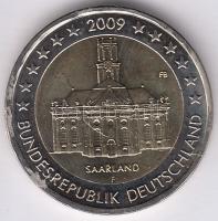 Németország 2009F 2E "Szár-vidék" T:1
Germany 2009F 2 Euro "Saarland" C:UNC