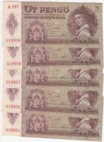 1939. 5P (5x) hiányzó egy számmal teljes sorszámkövetők T:I,I-