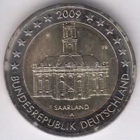 Németország 2009A 2E "Szár-vidék" T:1-
Germany 2009A 2 Euro "Saarland" C:AU