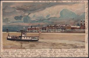 Budapest, Ottmar Zieher, litho s: Raoul Frank (ázott / wet damage)