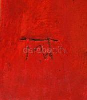 M.T. jelzéssel: Nonfiguratív figura. Festett agyag, 18 cm