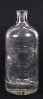 Cca 1910 Üvegpalack, Tóth László Szikvízgyára Budapest, kb 0,6 l, m:21 cm