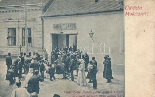 Mohács Gróf Zichy Gyula pécsi püspök Gaisz Jánosnál bérmál, 1906 május (fa)