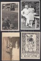 cca 1930-1940 4 db érdkes fotó: boxmeccs Budapesten, katonai fotó, Kosztolányi szerelme, filatelista ex librise