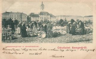 Szeged Széchenyi tér, piac (fl)
