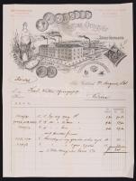 1898 Szentgotthárd óragyár díszes számla