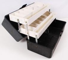 Műanyag horgász láda, 40×20×20 cm