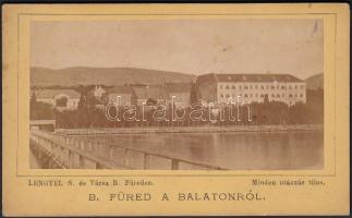 cca 1880 Balatonfüred keményhátú fotó Lengyel S. műtermáből 7x11 cm