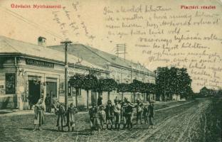 Nyírbátor, Piactér, Goldmann Ármin vas szerszám kereskedése, Kohn Sámuel ruharaktára