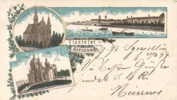 1897 Szeged Református templom, Kálvária, floral (Rb)