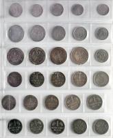 Albumba rendezett átnézetlen hobbi fémpénz gyűjtemény T:vegyes