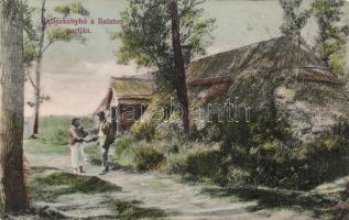 Balaton, parti halászkunyhó (ázott / wet damage)