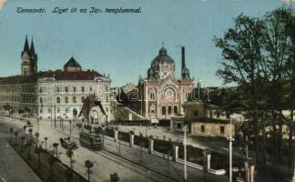 Temesvár, Liget út, Izraelita templom / street, synagogue (EK)