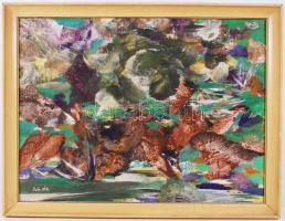 Scholz Erik (1926-1995): Növények. Tempera, fa, jelzett, keretben, 60x80 cm. Hátoldalon képcsarnok címke.