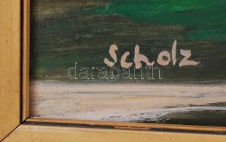 Scholz Erik (1926-1995): Növények. Tempera, fa, jelzett, keretben, 60x80 cm. Hátoldalon képcsarnok c...