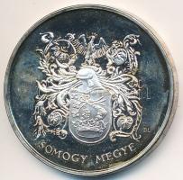 DN. "Somogy Megye Közgyűlése / Címer" ezüstözött fém emlékérem dísztokban. Szign.: BL (42m...