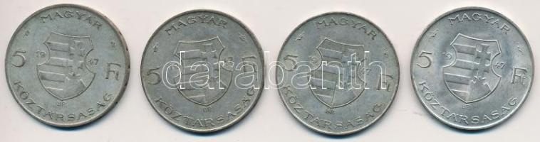 1947. 5Ft Ag "Kossuth" (4x) T:2-,3