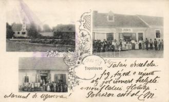 Tapalóc, Topolovac; F. Paulin's and J. Sokol's shops, floral