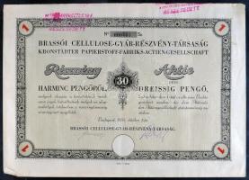 Budapest 1923-1935. "Brassói Cellulose-Gyár-Részvény-Társaság" részvénye 30P-ről + 2000K-r...
