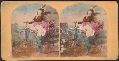 cca 1890 Erotikus sztereófotó. Kis hiba. / Erotic stereo photo