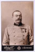 cca 1910 Gross Sándor törzsszázados keményhátú fotó 11x16 cm