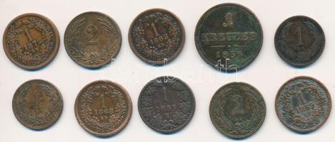 1851-1901. 10db vegyes bronzpénz T:2-3