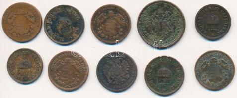 1851-1901. 10db vegyes bronzpénz T:2-3