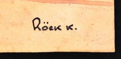 1917 Rökk Károly (1891-1970): Krasznojarsk és a hadifogolytábor. Sorozat: 5 db akvarell 7x12 cm