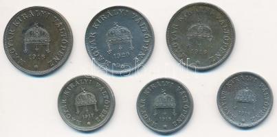 1916-1918KB 2f Cu (3x) teljes sor + 1916-1920KB 20f (3x) T:2-3