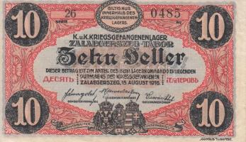 Zalaegerszeg / hadifogolytábor 1916. június 1. 10f arab sorozat és sorszámmal T:III