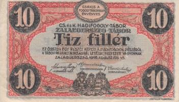 Zalaegerszeg / hadifogolytábor 1916. június 1. 10f arab sorozat és sorszámmal T:III