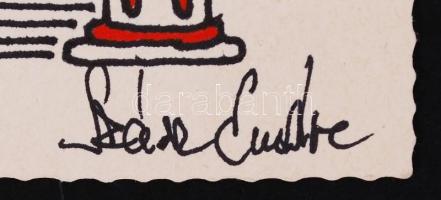 Szász Endre jelzéssel: Illusztráció. Hátoldalán Szász Endre saját kezű soraival 9x16 cm